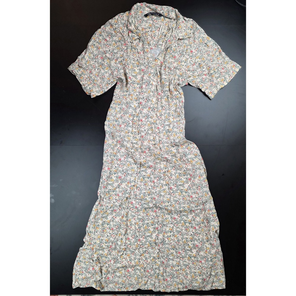 Zara Floral Long Boho Dress Women's Size XS